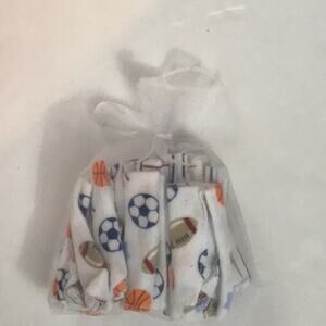 Baby Washcloths NEW 12 Assorted  Blue/Orange Sports Bath Time  Body Care Travel